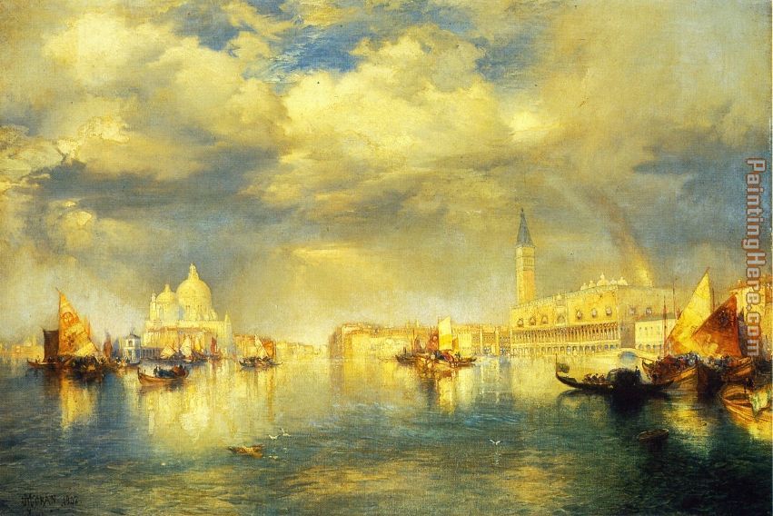 Venetian Scene painting - Thomas Moran Venetian Scene art painting